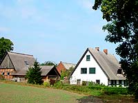 Reetdach-Häuser in Stoben